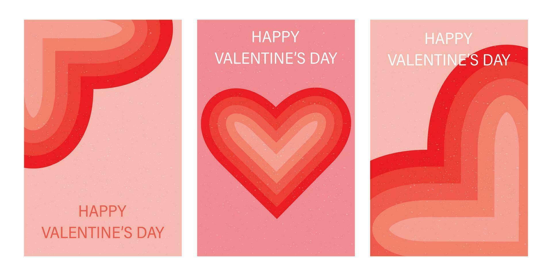 Set of Valentines. Valentine's Day card templates with red hearts. Happy Valentine's day. vector