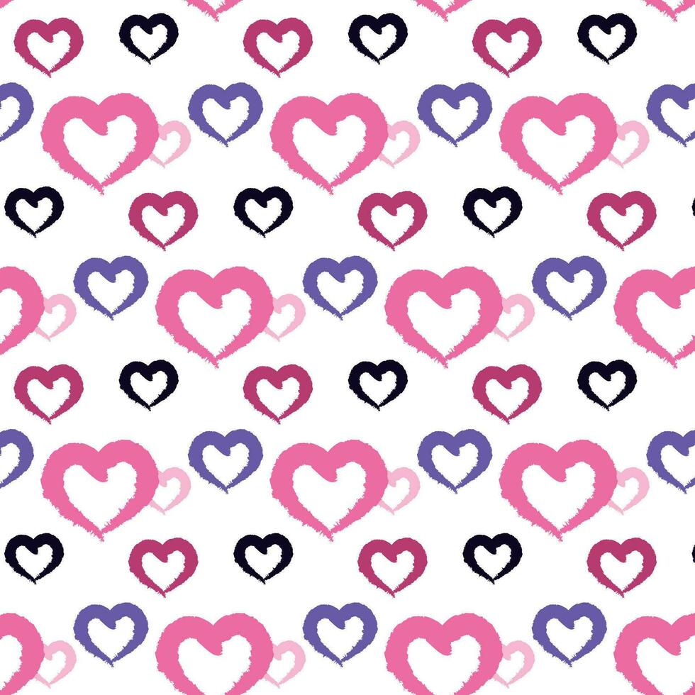 Modern romantic seamless pattern with hearts. Valentine's Day, wedding. Pattern on the swatch panel. vector