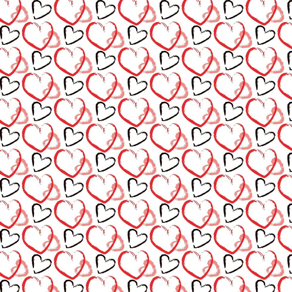 Winter pattern with Christmas trees and snowflakes.Seamless pattern with hand drawn hearts. Valentine's Day. Wedding. Pattern on the swatch panel. vector