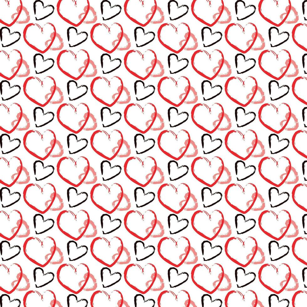 Winter pattern with Christmas trees and snowflakes.Seamless pattern with hand drawn hearts. Valentine's Day. Wedding. Pattern on the swatch panel. vector