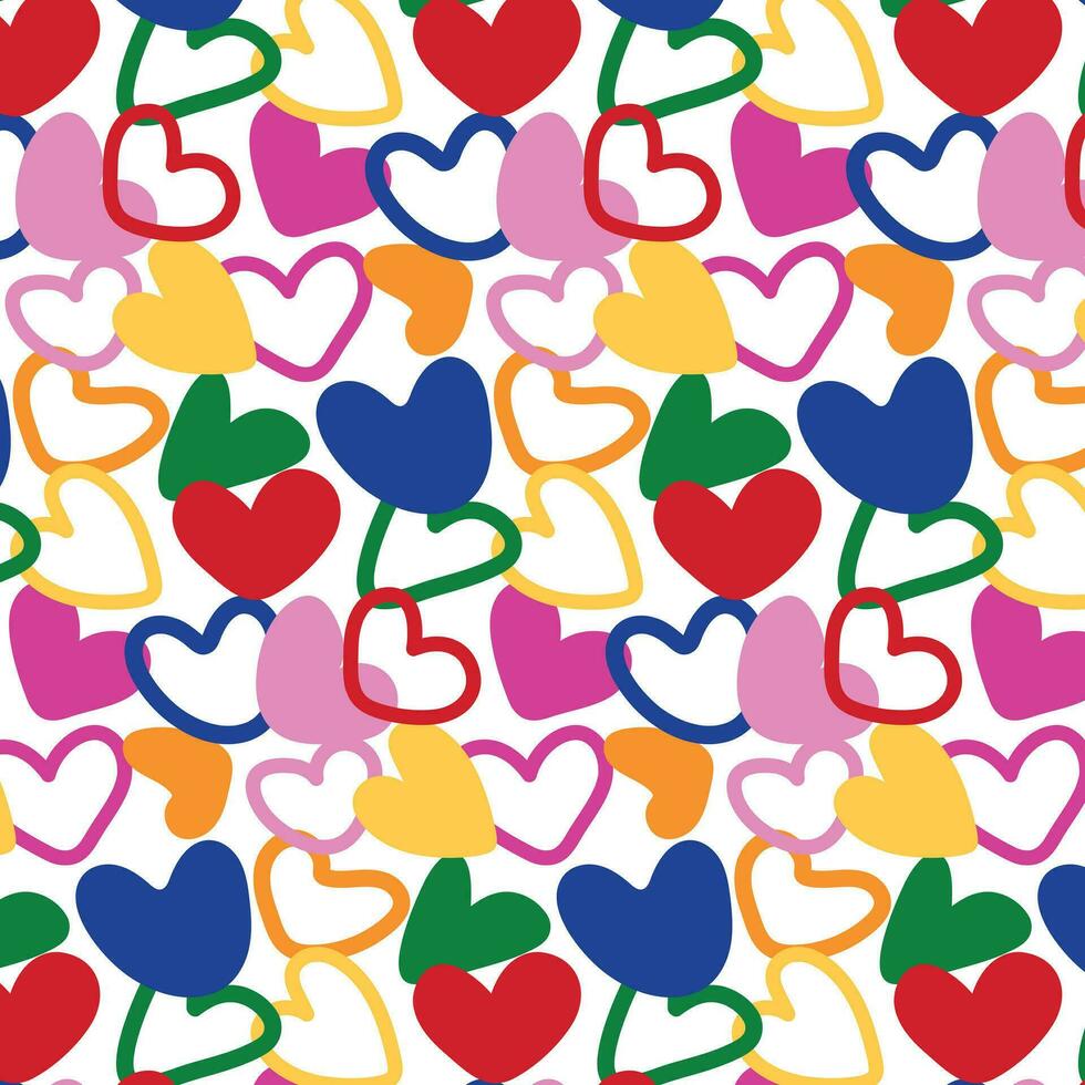 Pattern for Valentine's Day, for wedding. Hearts are drawn by hand. vector