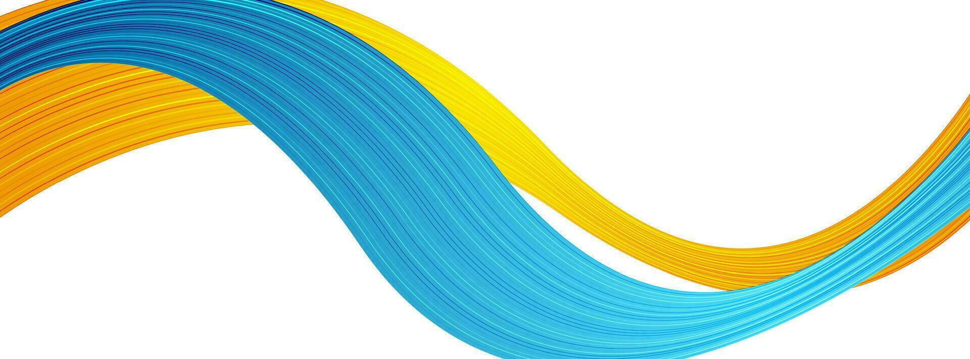 Bright blue and orange smooth elegant waves abstract background vector