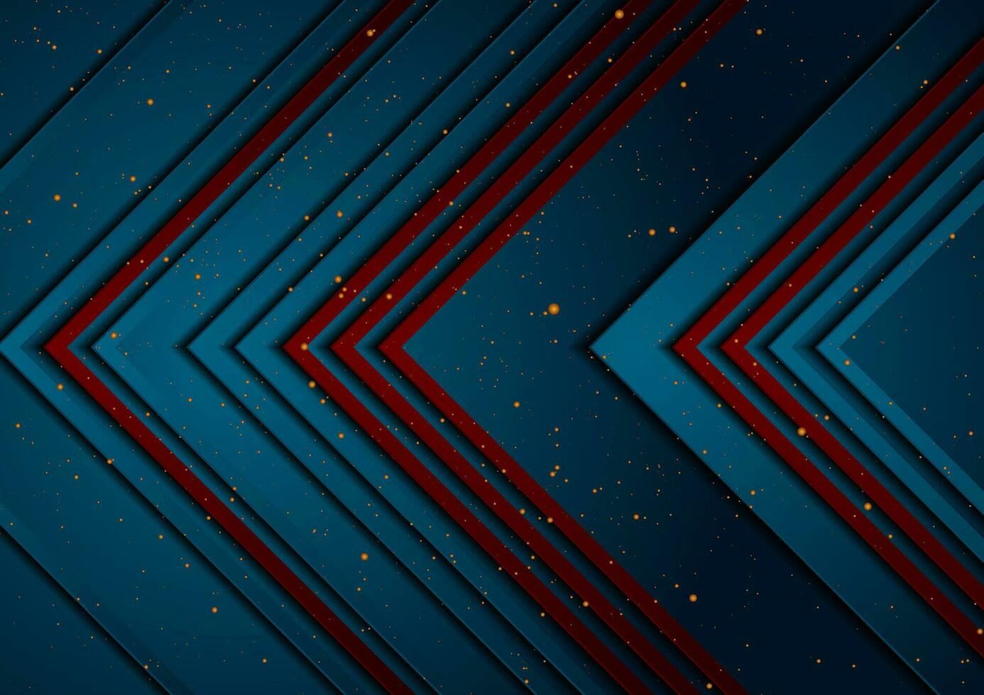 Dark blue and red tech arrows abstract geometric background vector