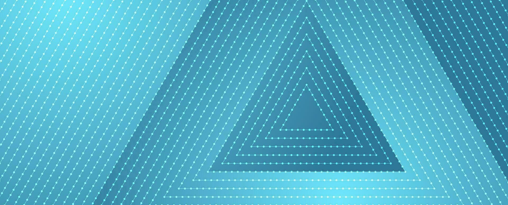 Triangular dotted lines abstract tech blue background vector