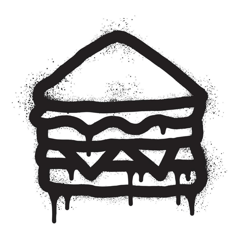 Sandwich graffiti with black spray paint vector