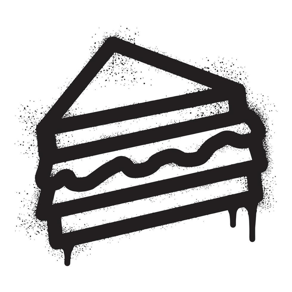 Sandwich graffiti with black spray paint vector