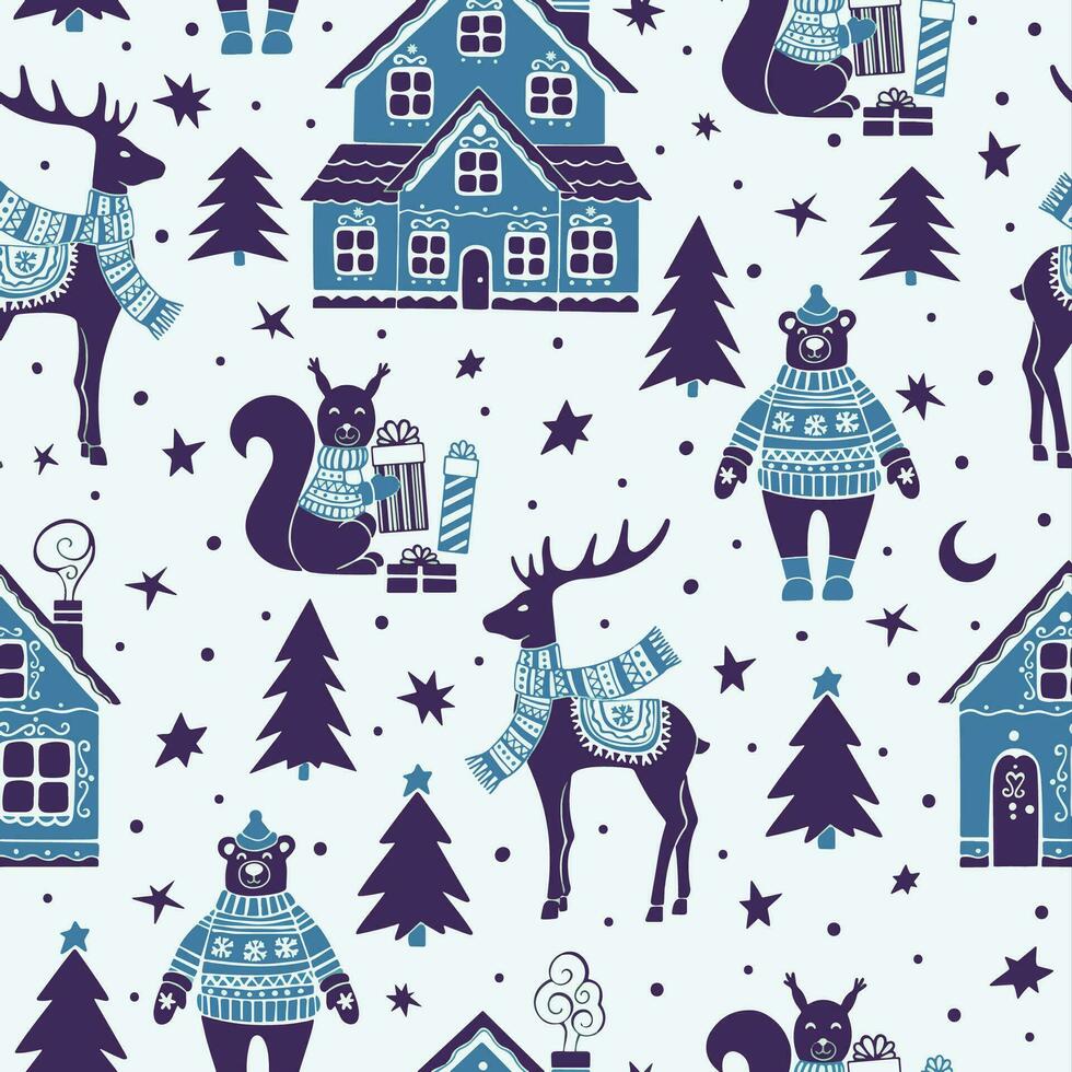 Seamless pattern merry christmas illustration design vector