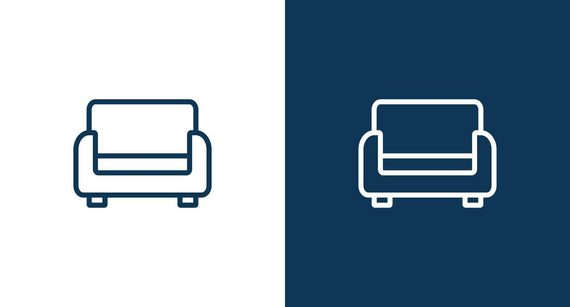 Sofa outline icon for web and mobile vector