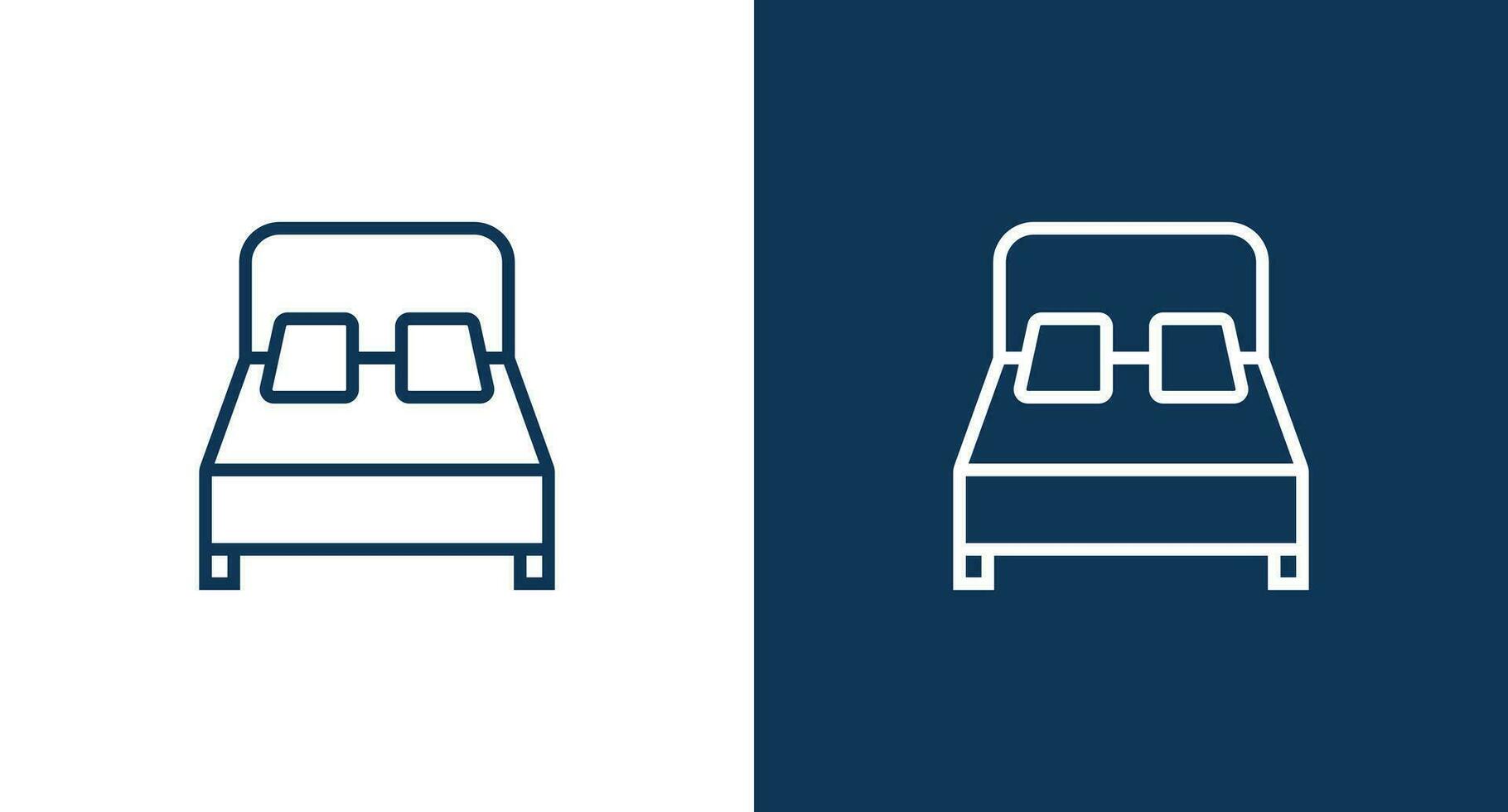 Bed outline icon for web and mobile vector