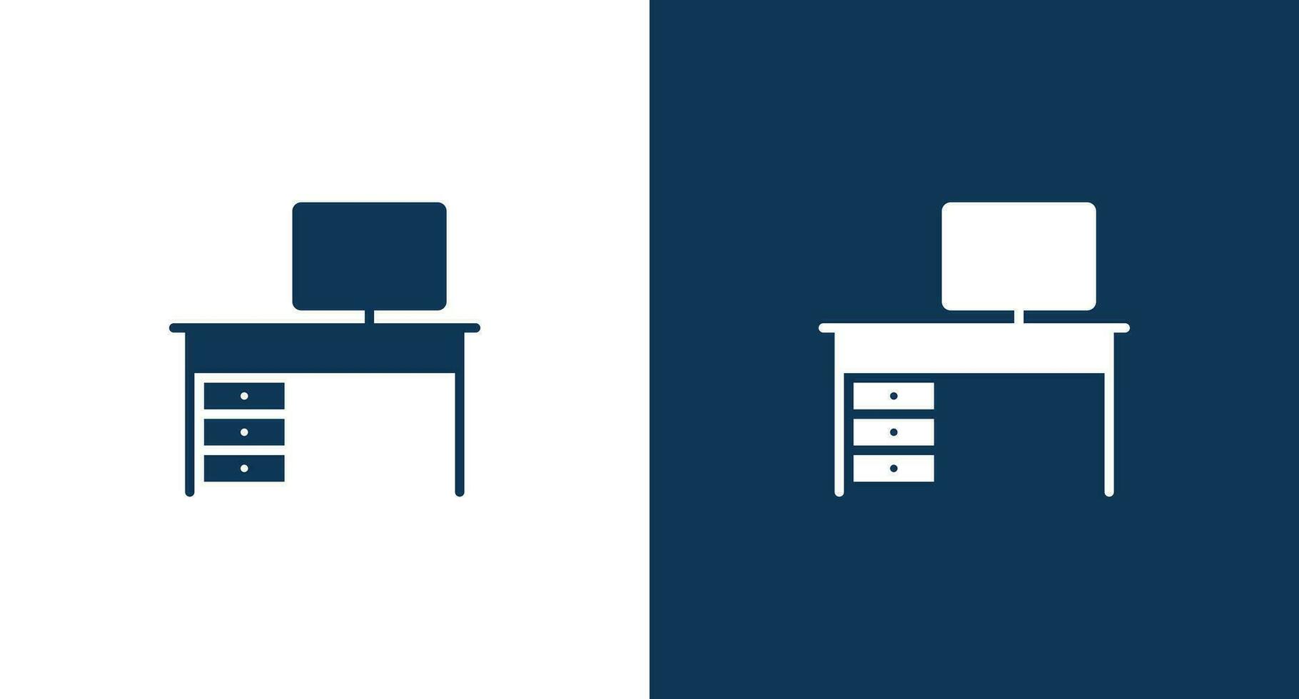 Computer table icon for web and mobile vector