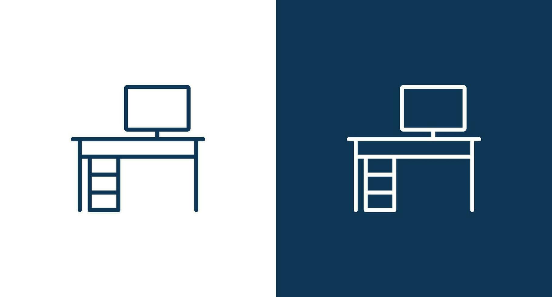 Computer table icon for web and mobile vector