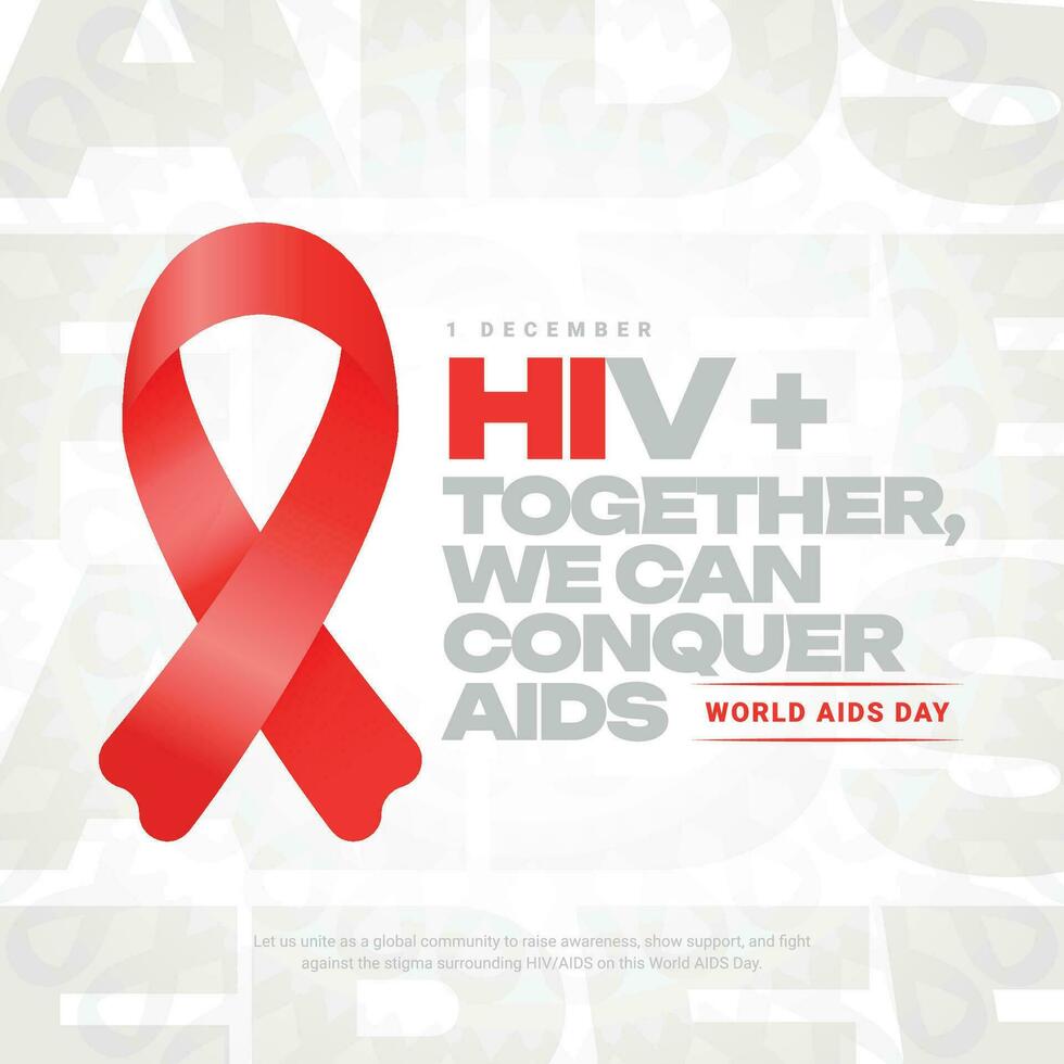 World AIDS Day 1st December social media post banner with red ribbon social media post vector