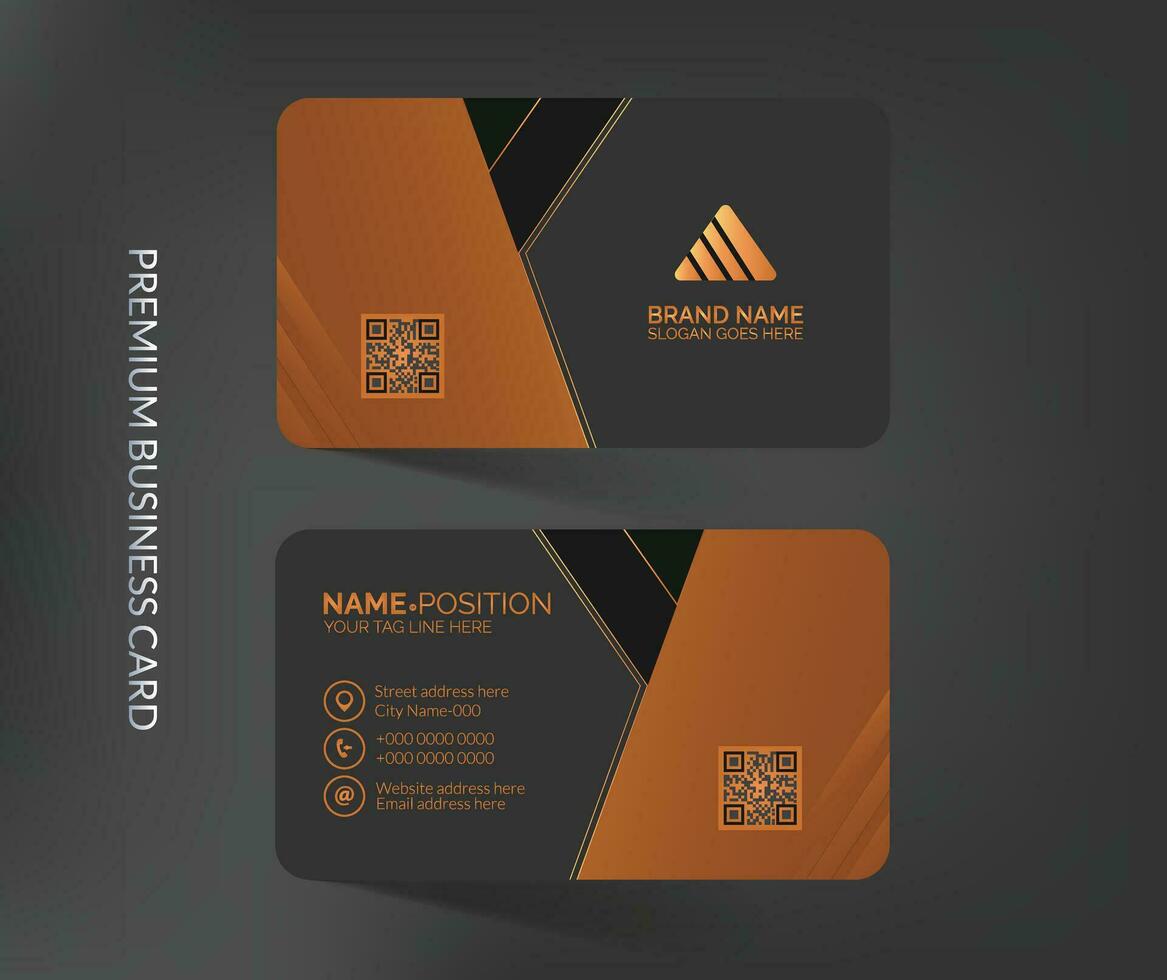 Elegant dark business card tempalte design vector
