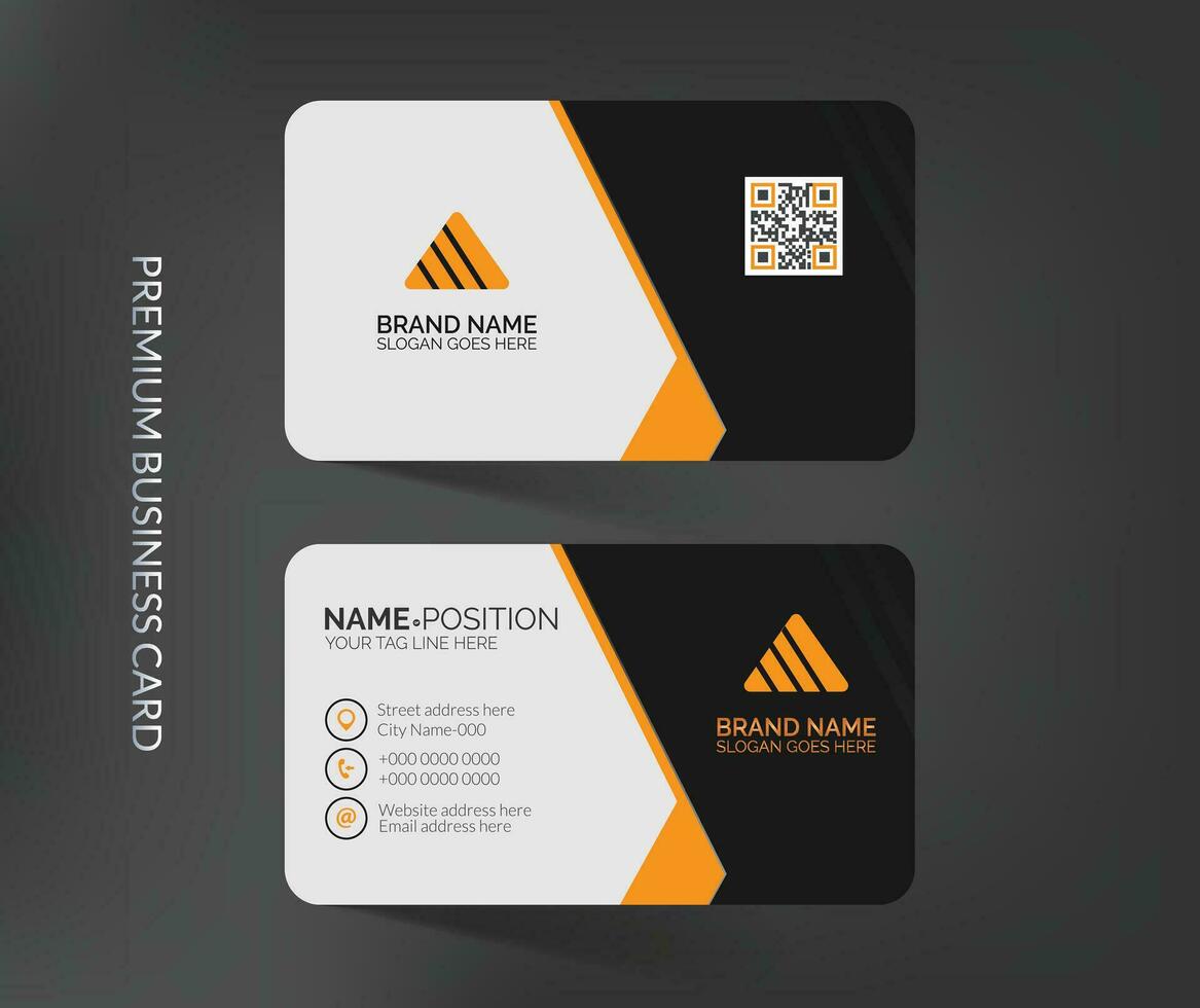 Modern corporate business card tempalte design with mockup and background vector