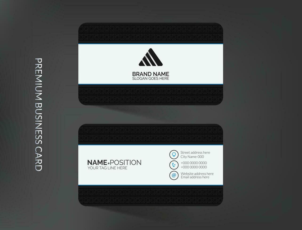 Elegant dark and white business card template design vector