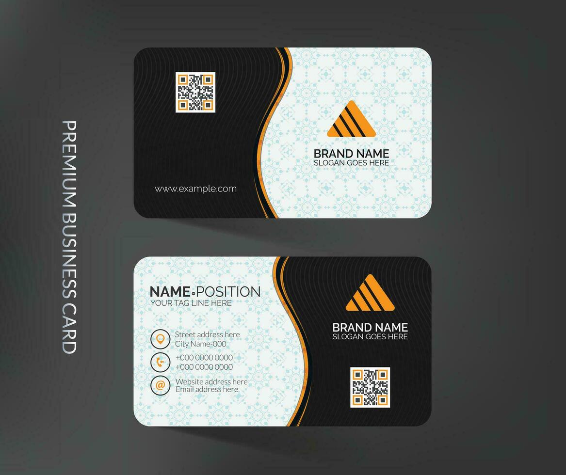 Modern simple light business card template design vector