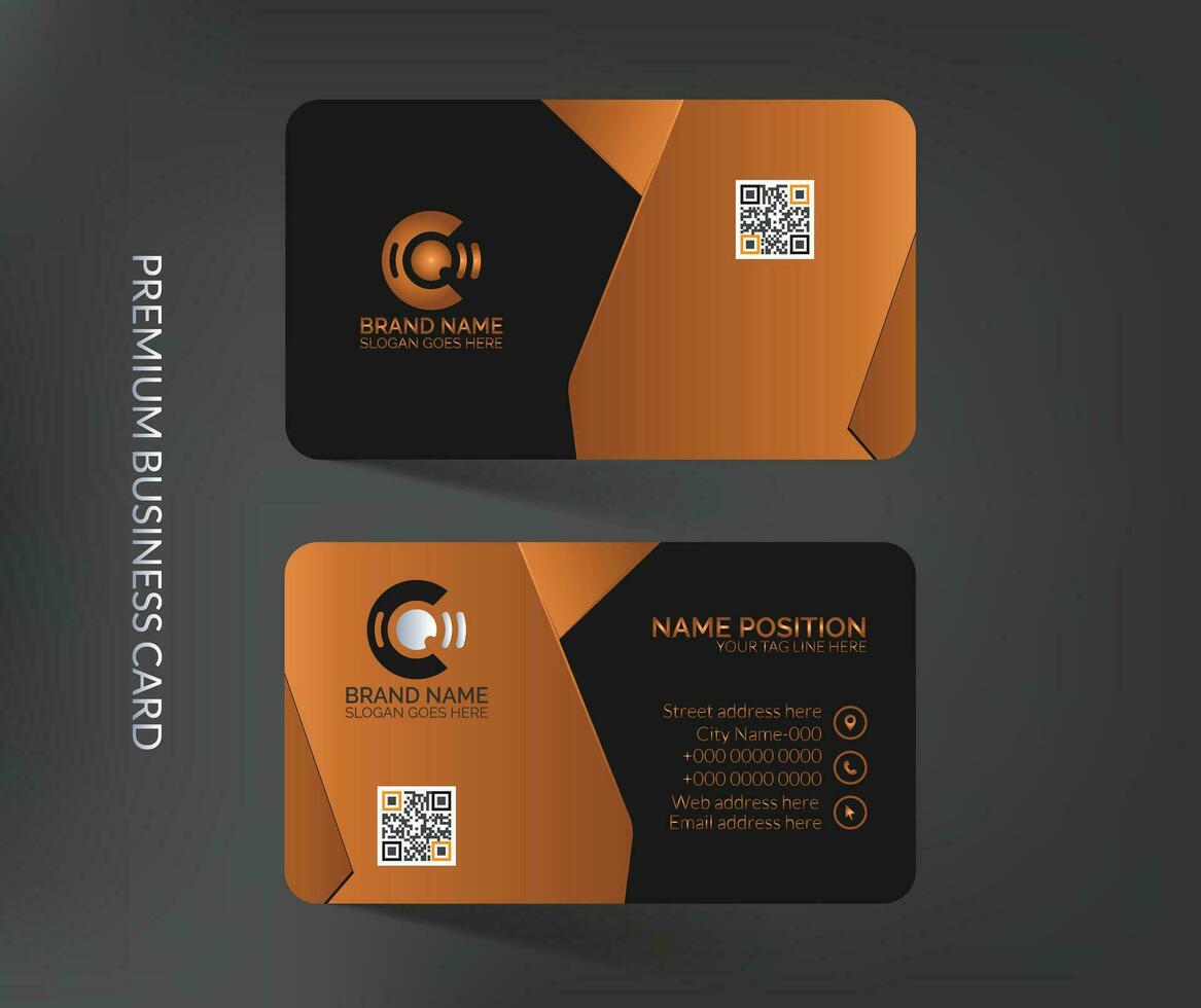 Premium luxury business card template and dark background vector