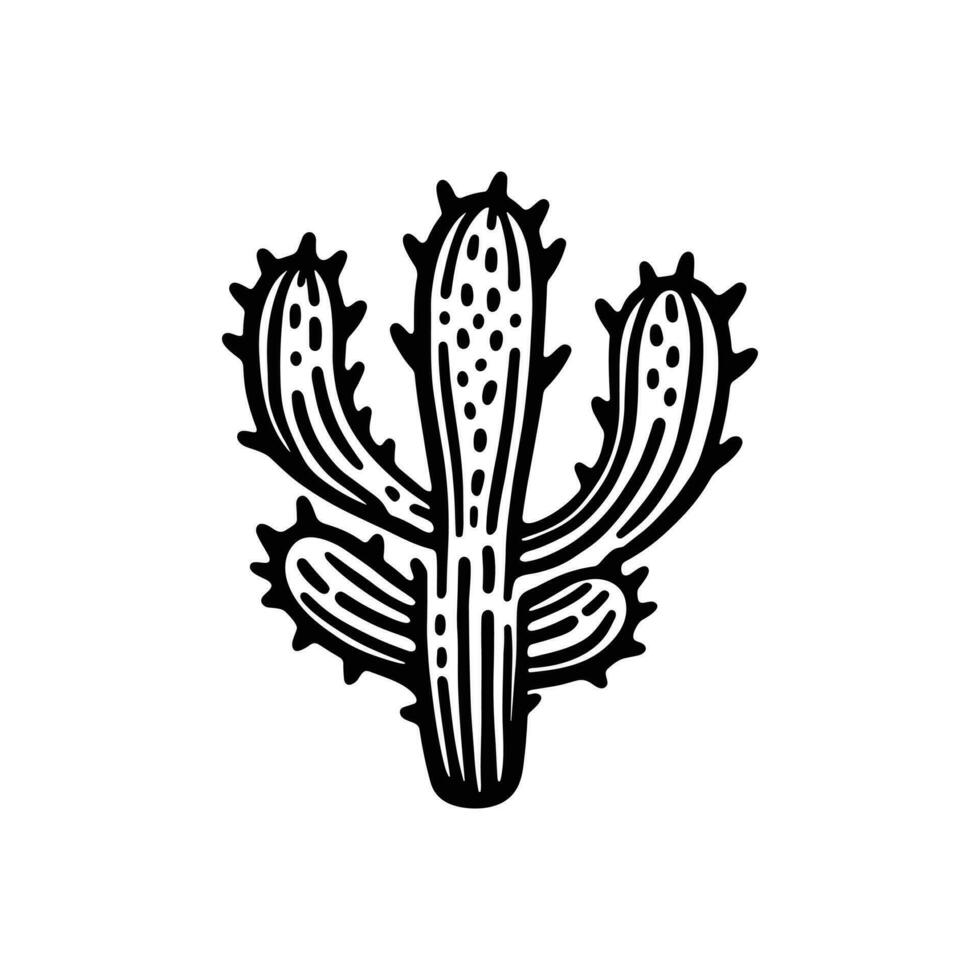 vector mano dibujado cactus garabatear mexicano nopal vector ilustración aislado en blanco antecedentes