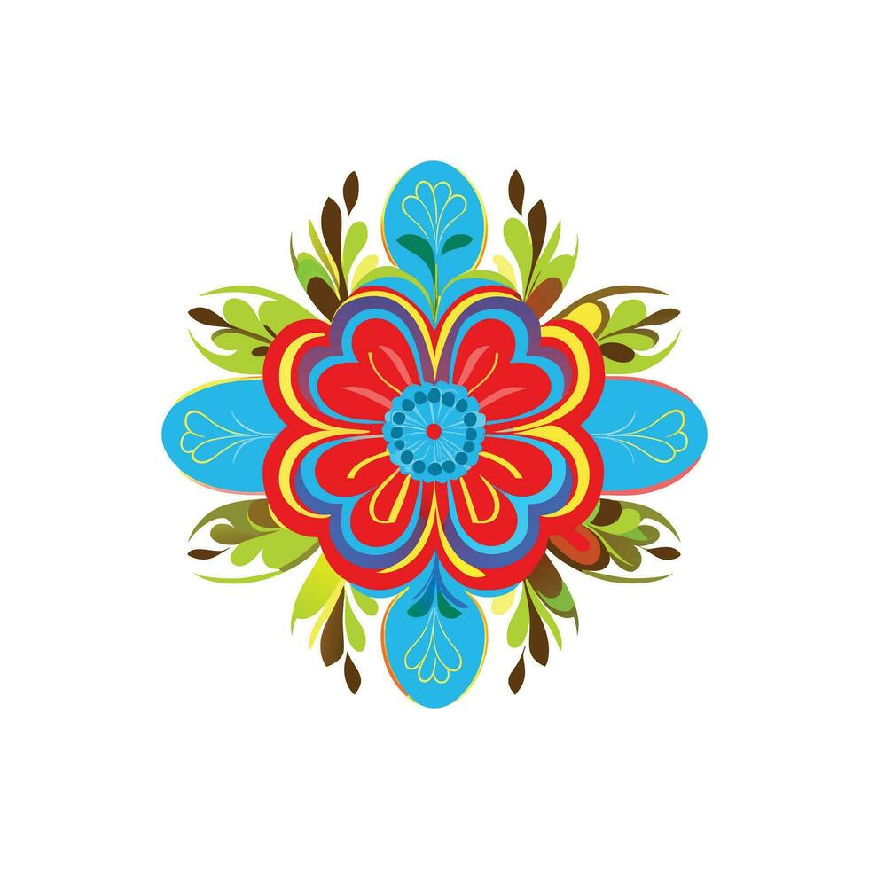 Vector colorful flower on white background vector illustration