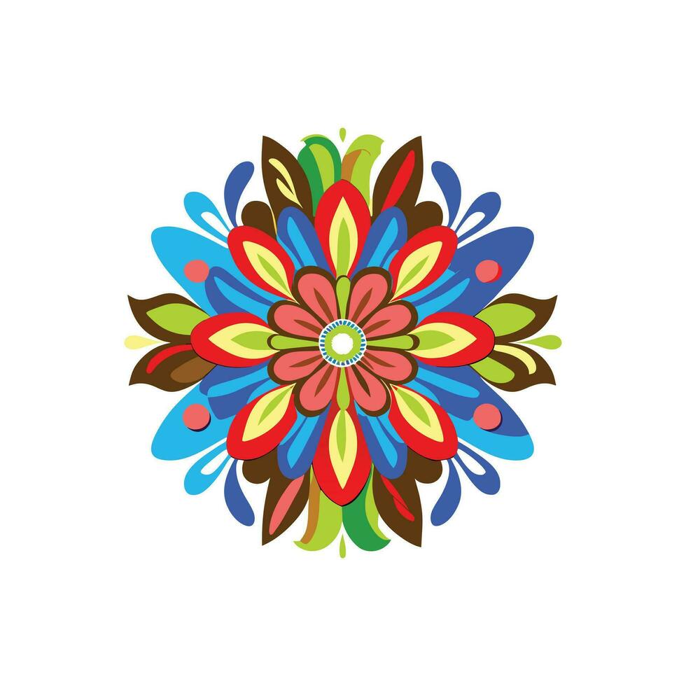 Vector colorful flower on white background vector illustration