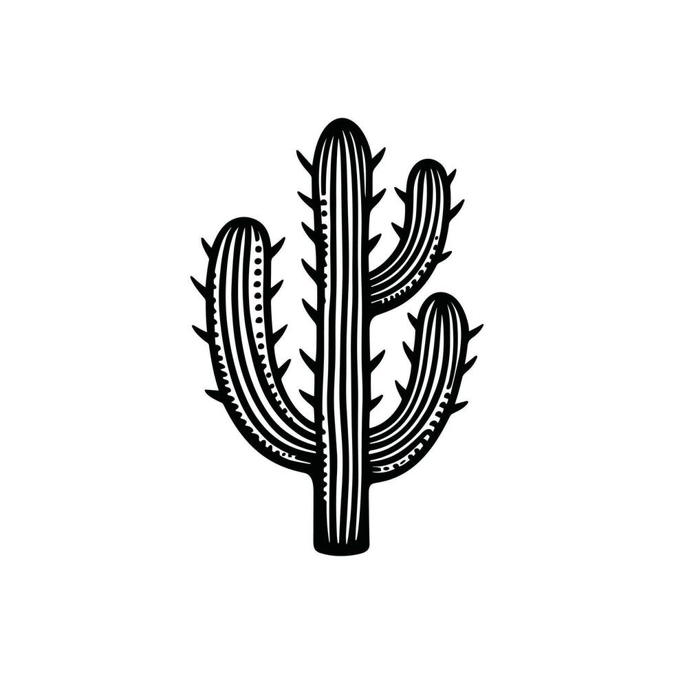 vector mano dibujado cactus garabatear mexicano nopal vector ilustración aislado en blanco antecedentes