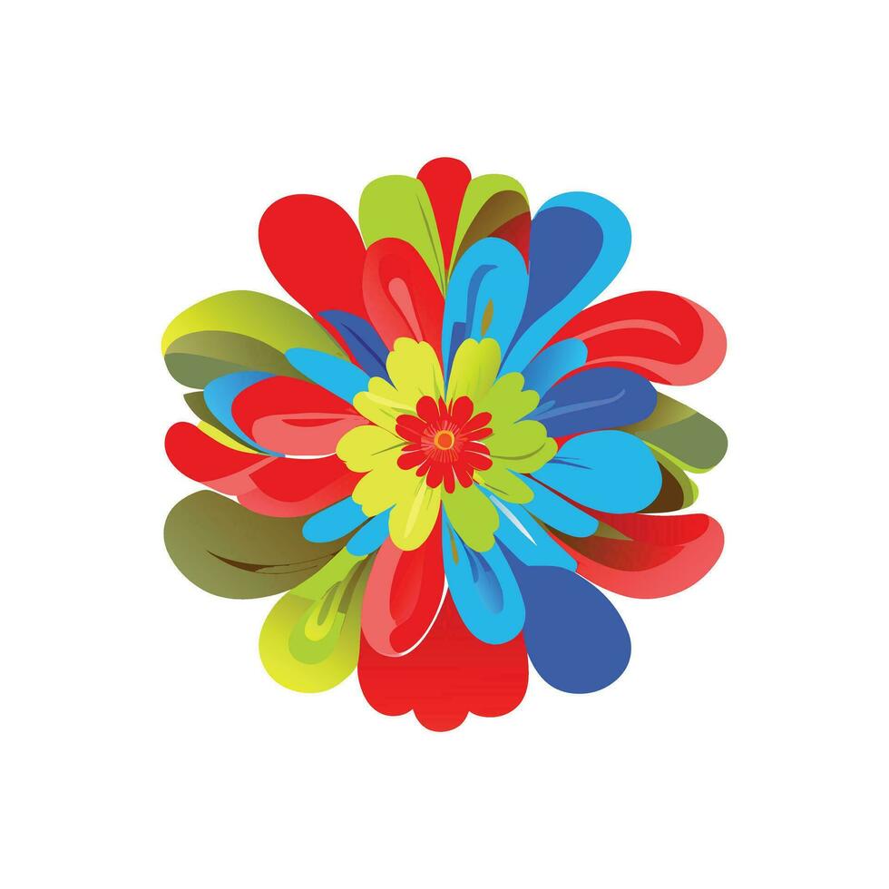 Vector colorful flower on white background vector illustration