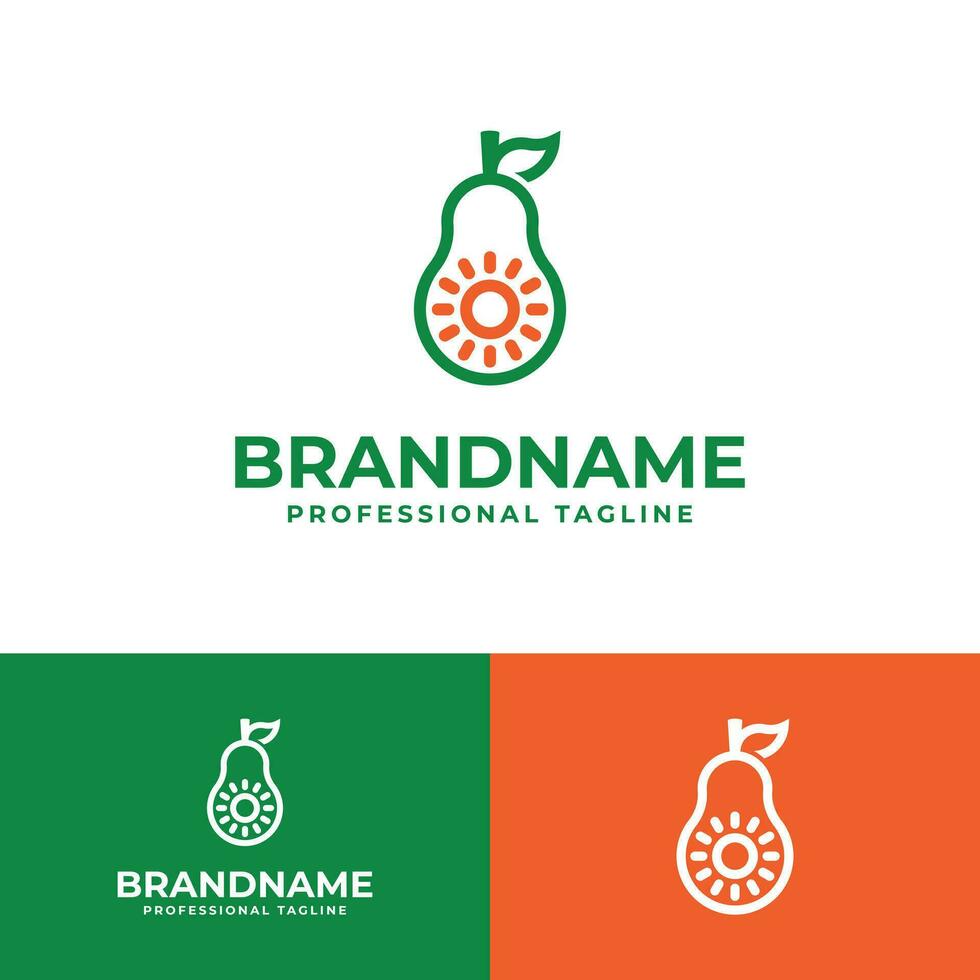 Sun Avocado Logo, suitable for business related to Sun and Avocado vector