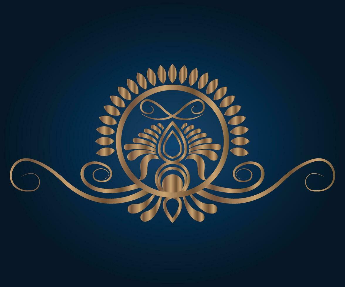 Vector luxury mandala background with golden pattern east style