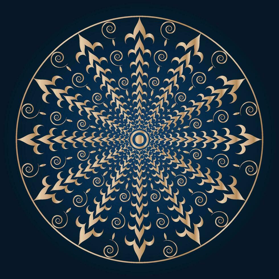 Vector luxury mandala background with golden pattern east style