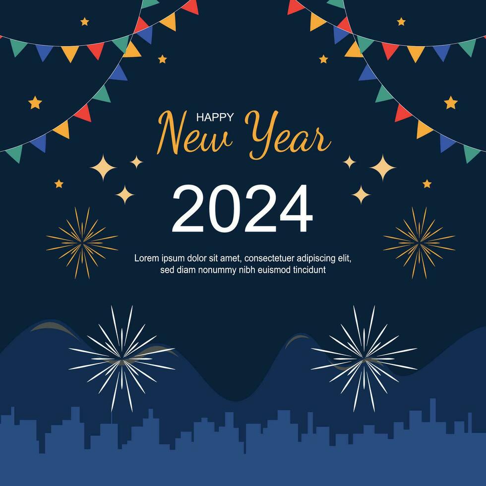 Happy New Year 2024 background. vector