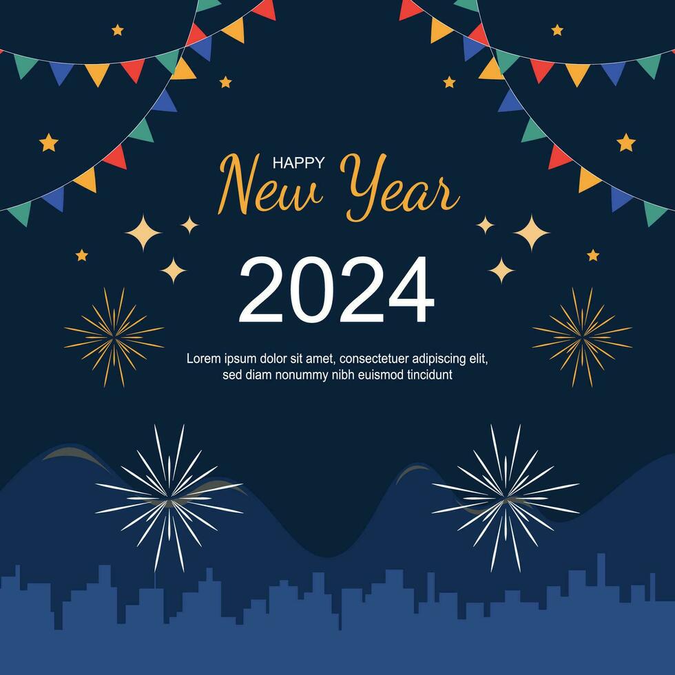 contento nuevo año 2024 antecedentes. vector