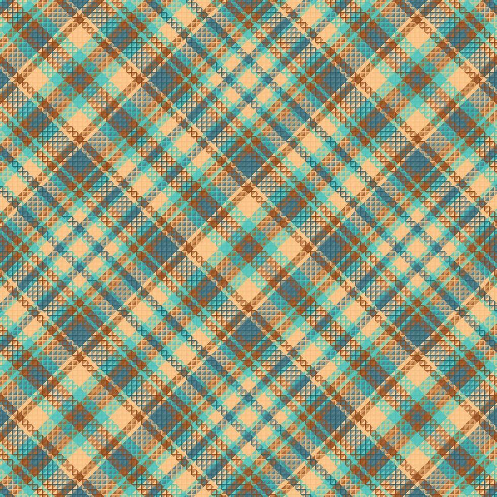 Tartan plaid pattern with texture and retro color. vector