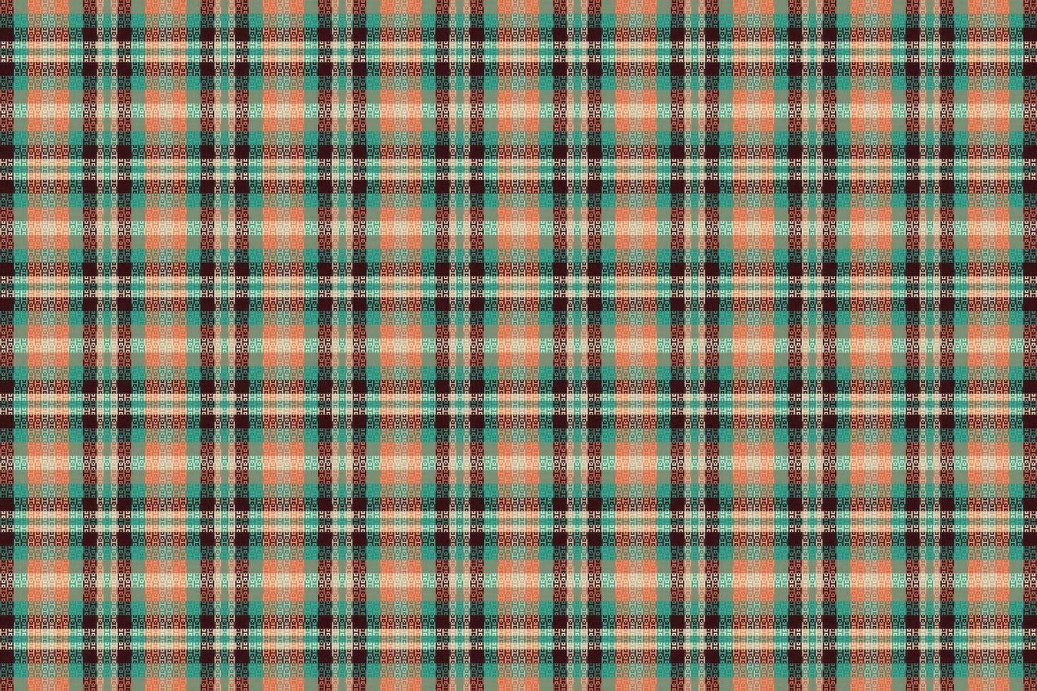 Tartan plaid pattern with texture and retro color. vector