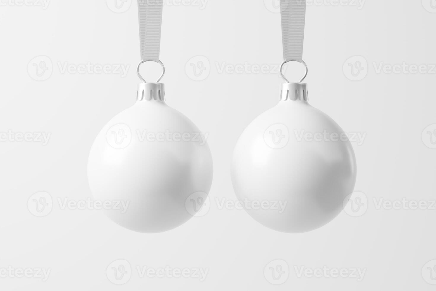 Christmas Ball White Blank Matte 3D Rendering Mockup photo