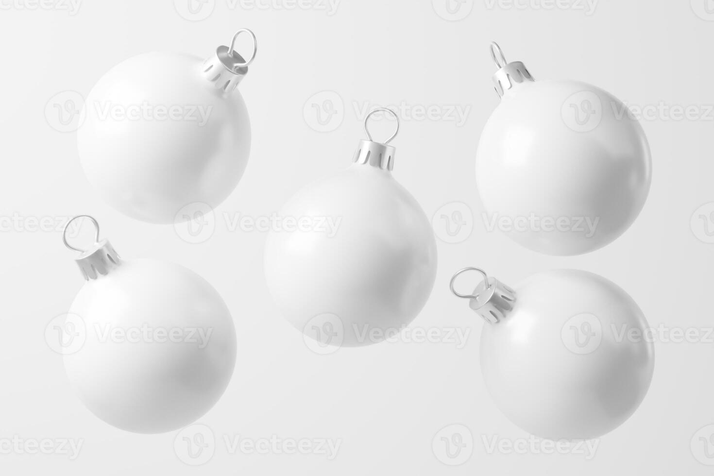 Christmas Ball White Blank Matte 3D Rendering Mockup photo