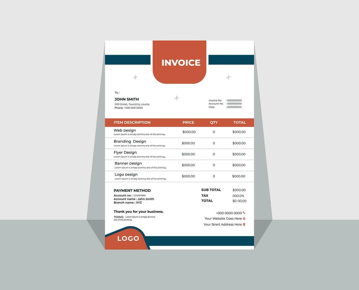 Invoice template vector design for your business