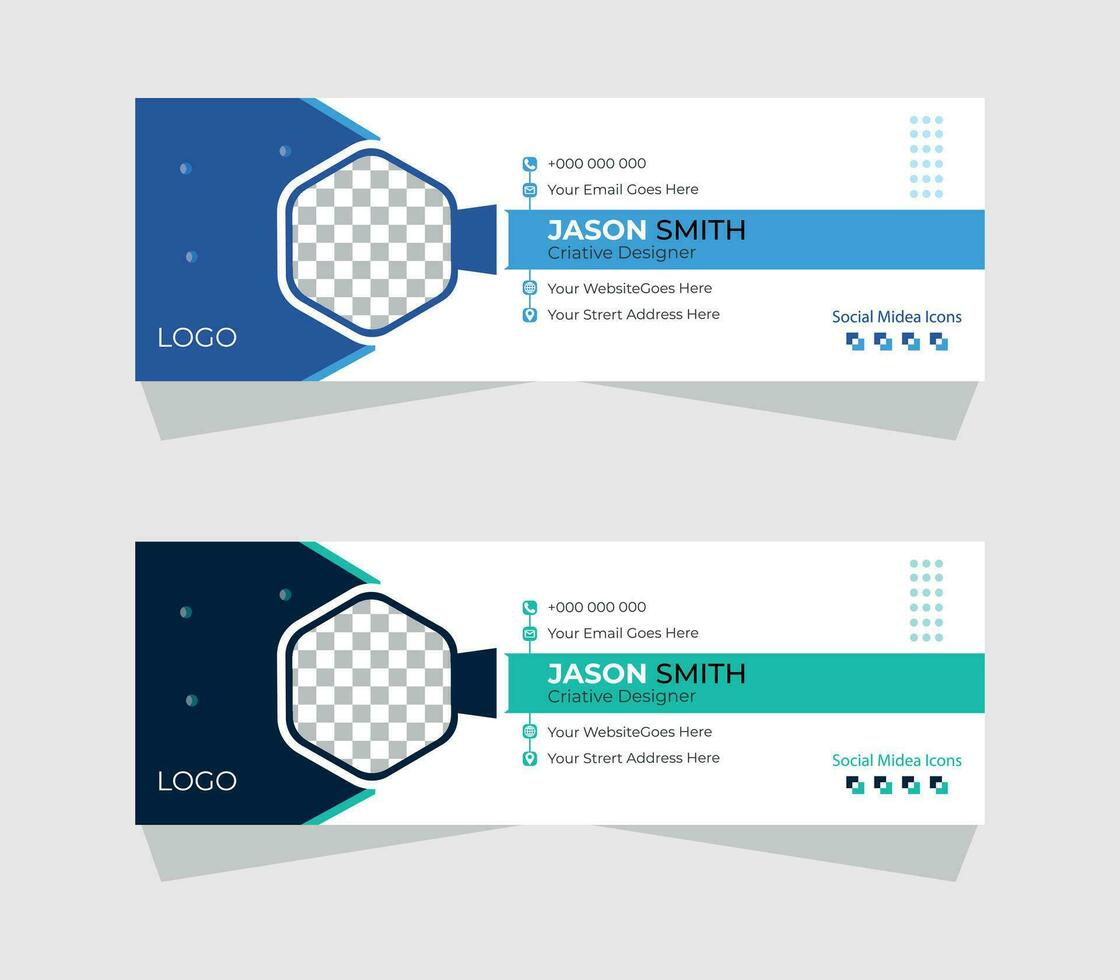 Email signature template or email footer and personal social media cover design vector