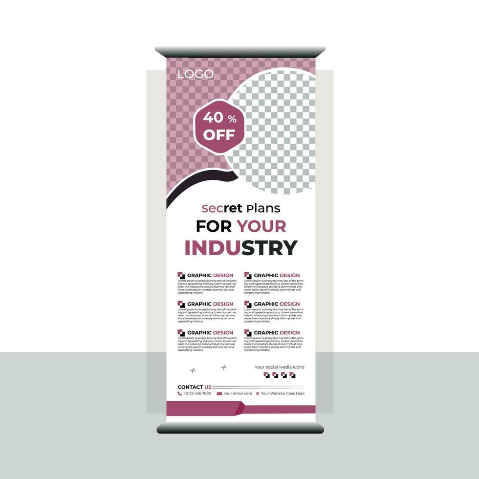 Corporate business rollup banner template vector
