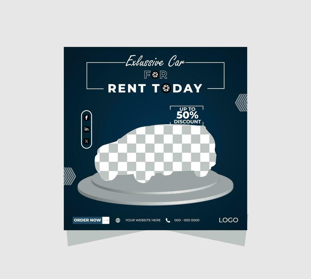 Social media car post design template vector