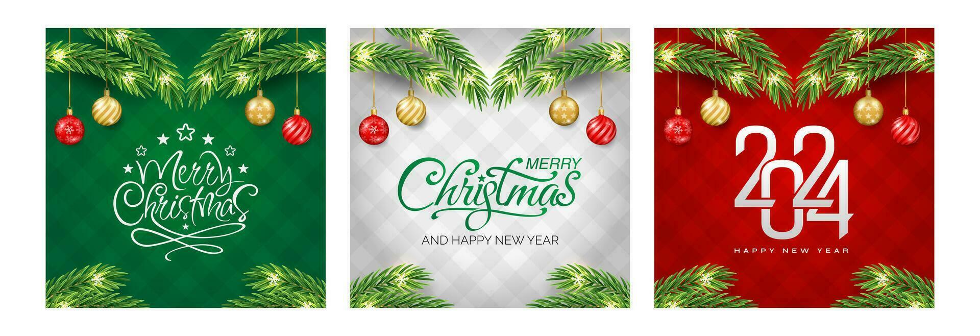 alegre Navidad contento nuevo año antecedentes con copos de nieve y Bokeh. para venta, bandera, carteles, cubrir diseño plantillas, social medios de comunicación fondo de pantalla cuentos vector