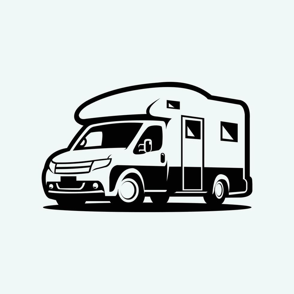 Campervan RV Caravan Motorhome Vector Art Isolated. Best for Camper Van Enthusist Related Business