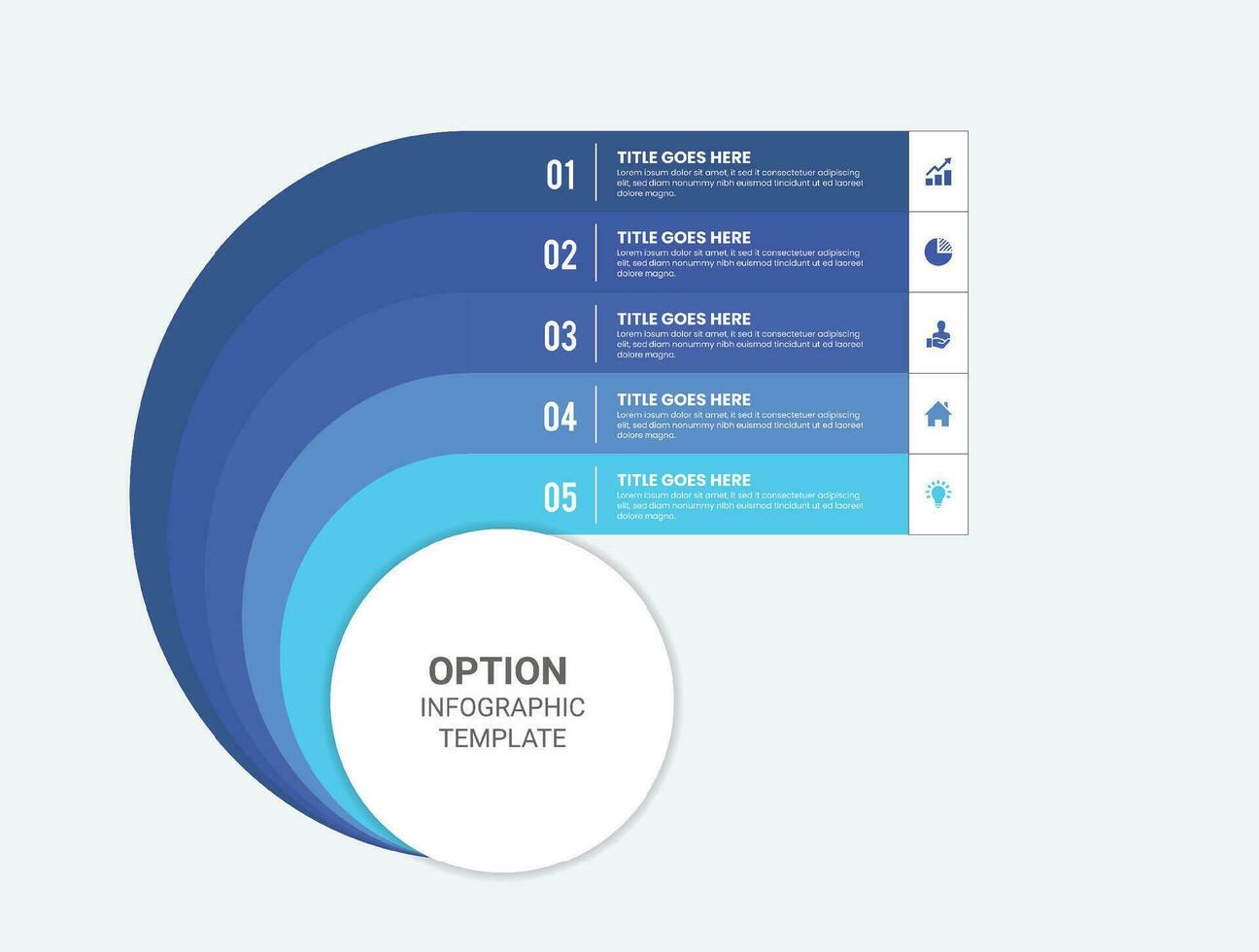 Five 5 Steps Options Circle Business Infographic Template Design vector