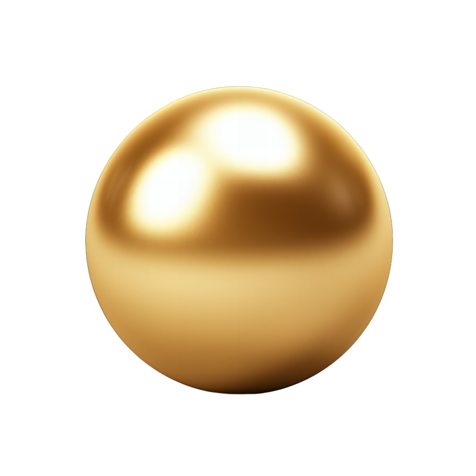 AI generated Metallic gold ball clip art png