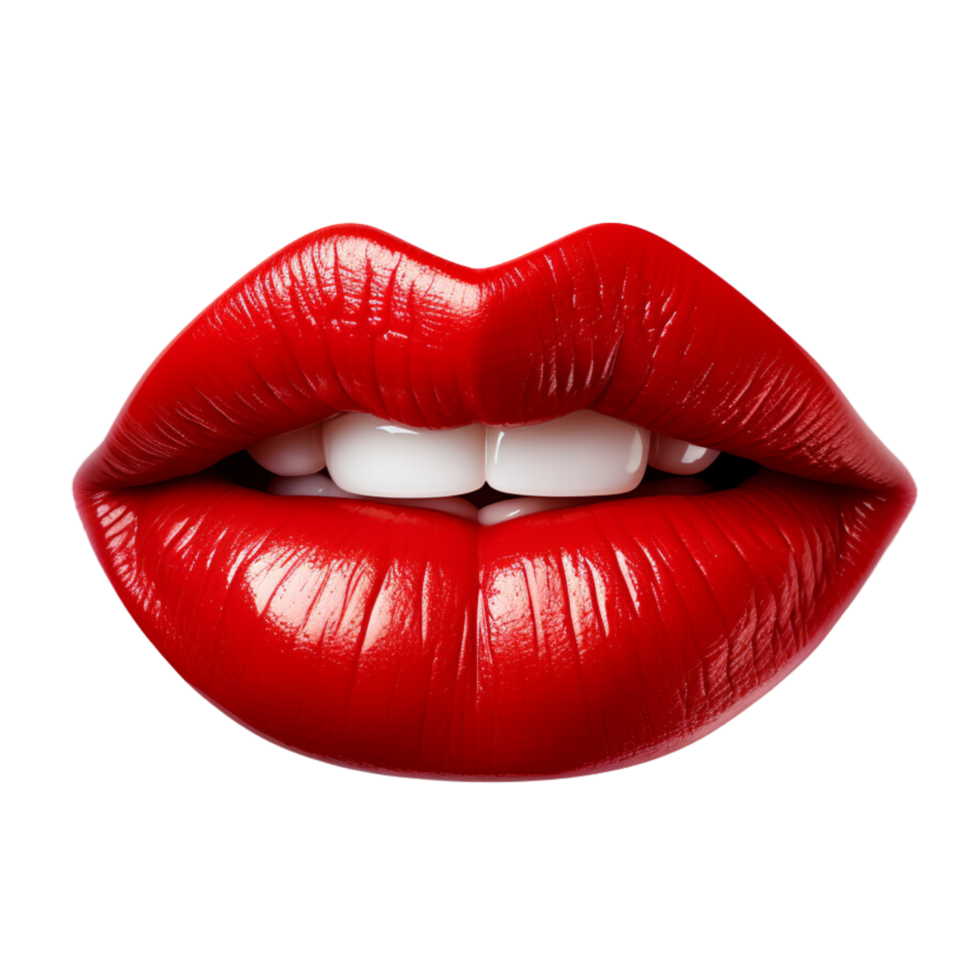 AI generated Female red lips clip art png