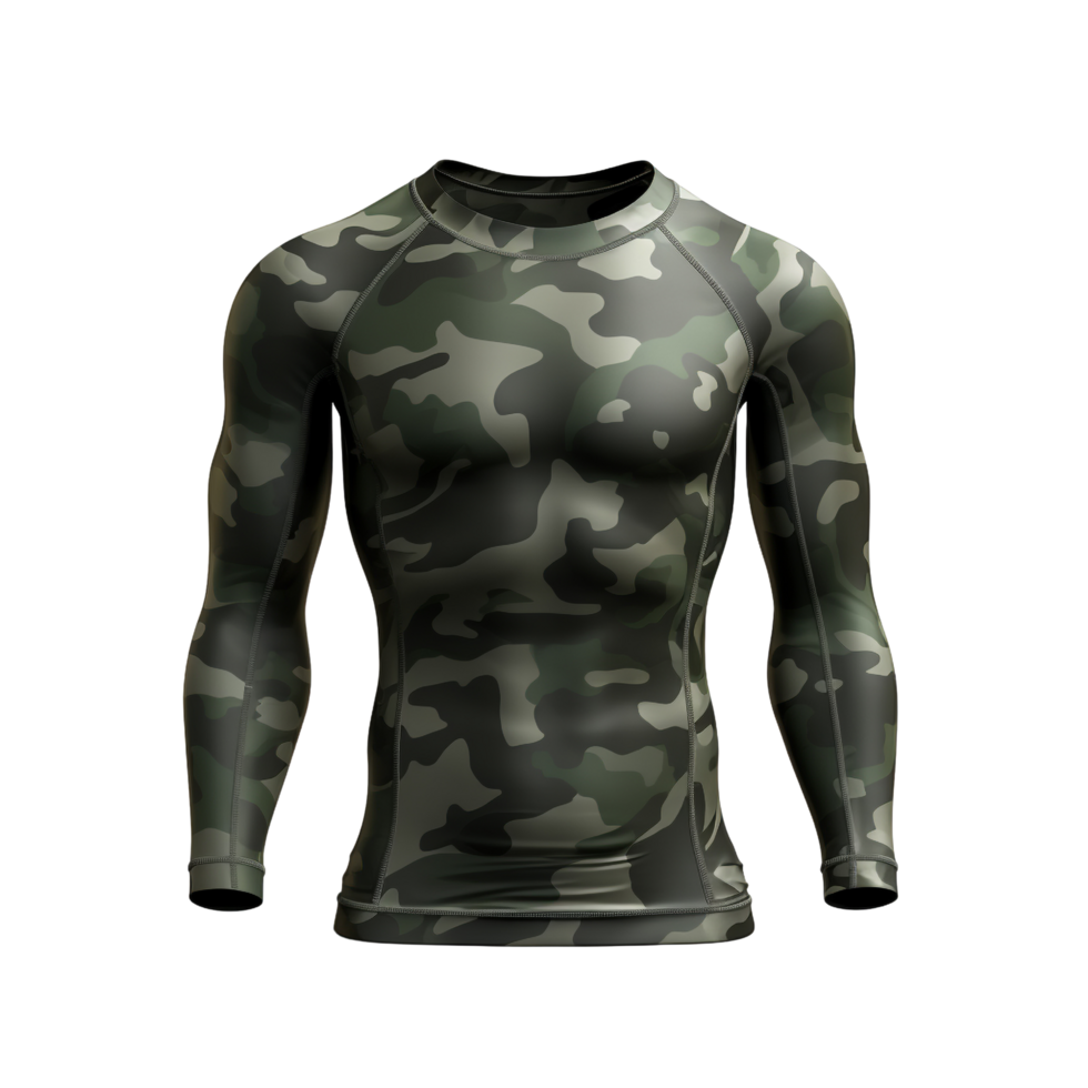 AI generated Dark green army camouflage t-shirt clip art png