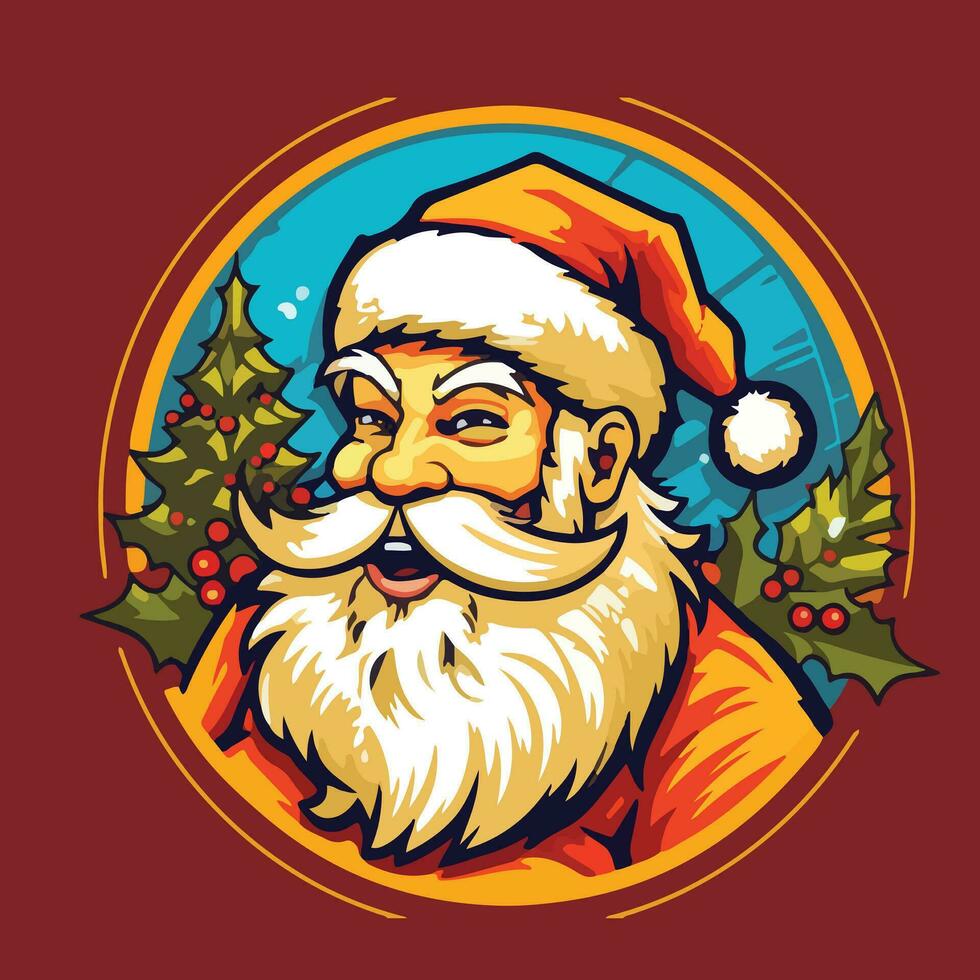 Papa Noel de claus cara vector