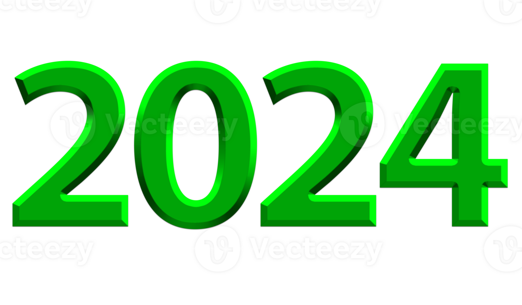 green text 2024 new year text png