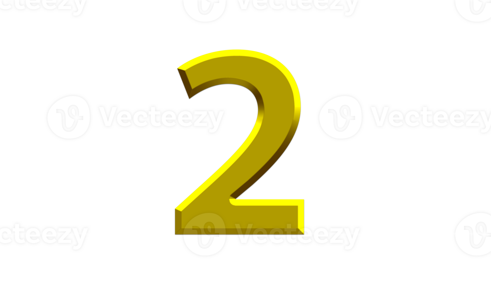 gold number 2 on transparent background png
