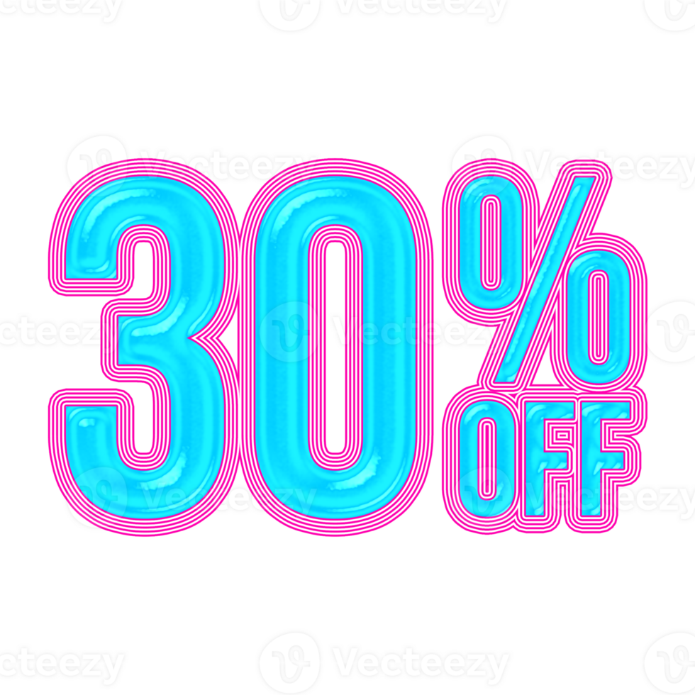 30 Percent Discount Offers Tag with Jelly Style Design png