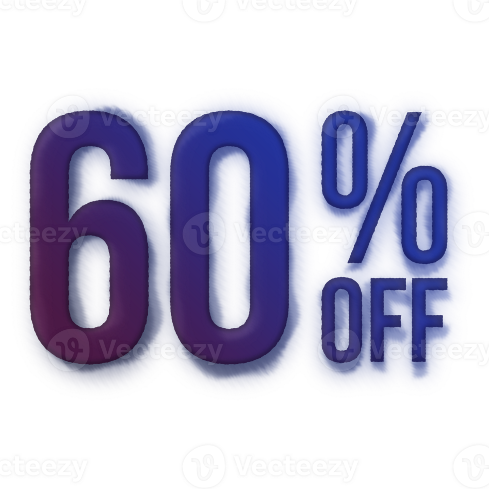 60 Percent Discount Offers Tag with Ink Style Design png